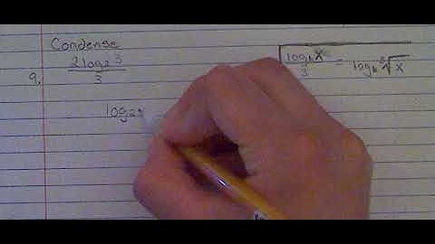 How to Condense Logarithms