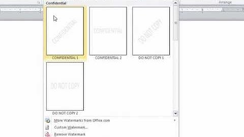 Word 2010: How to add a Watermark