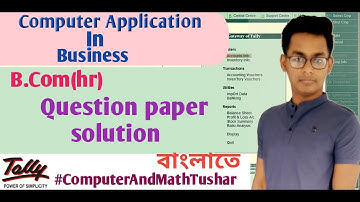 Computer application in business B.Com(hr) Questions Paper Solution/KU questions solution