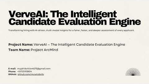 VerveAi Introduction | Project ArcMind