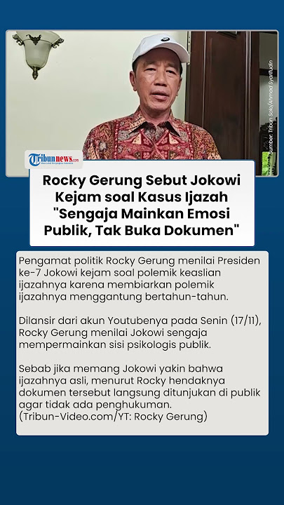 Jokowi Disebut Kejam soal Polemik Keaslian Ijazah, Rocky Gerung Dia Sengaja Mainkan Emosi Publik
