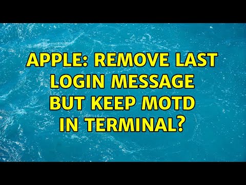 Apple: Remove last login message but keep motd in terminal?