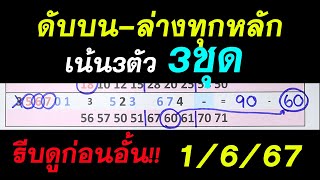 ดับบน-ล่าง ทุกหลัก พร้อม 3ตัวบนมาครบ เน้น 3ชุด 1/6/67 สู้สัญจร