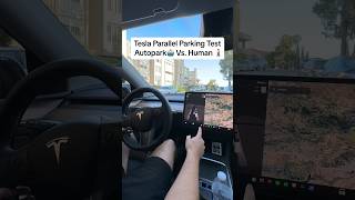 Parallel Parking Test- Autopilot Vs Human‼️ #tesla #modely #fyp #cars #explore #fsd