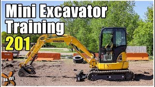 How to Operate a Mini Excavator - Advanced // Heavy Equipment Operator