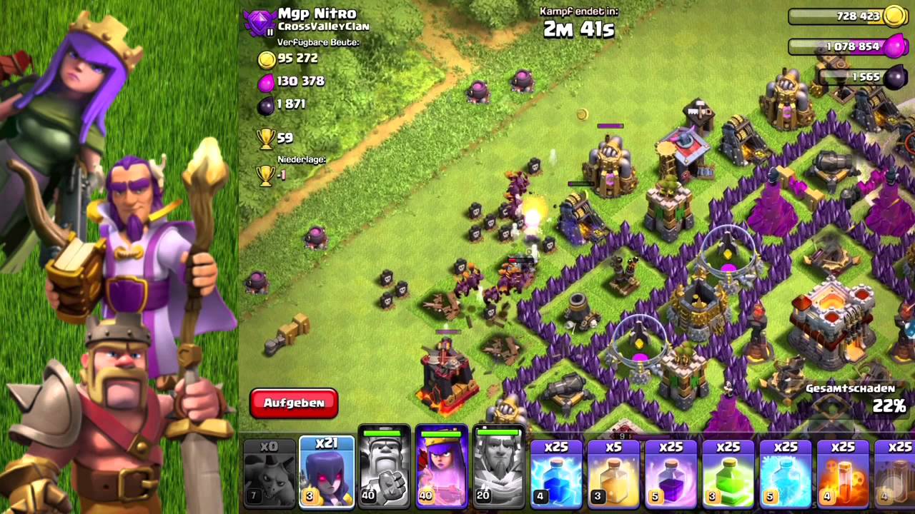 Clash of Clans Wächter LV.20 Minions LV.7 Hexe LV.3 Deutsch iOS YouTube