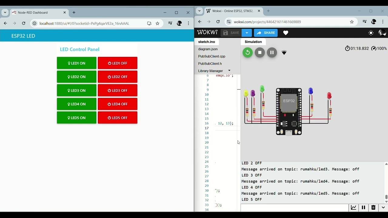 PW 5 IBC - CONTROL LED USING NODE-RED DASHBOARD WITH LED INDICATOR (PBL 1 & PBL 2 ) 
