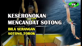 CANDAT SOTONG 🦑 Keseronokan mencadat bila serangan sotong torok