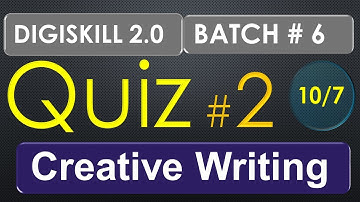 Creative Writing Quiz 2 Batch 6 #digiskills #Quiz 2 CRW #quiz 2 creative writing #creative#quiz2