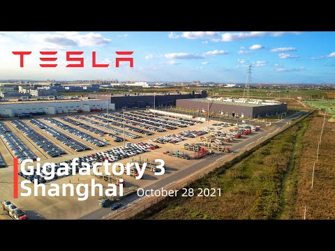 (October 28 2021)Tesla Gigafactory 3 Shanghai 4K Video