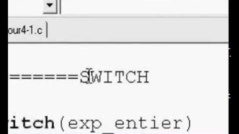 Langage C : Instructions conditiontionnelles == switch