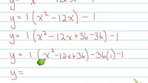 MCF3M -- 4.2 Completing the Square