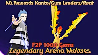 F2P 1000 Gems Legendary Arena Moltres Kanto/Rock/Gym Leaders | Pokemon Masters EX