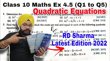 RD Sharma Class 10 Solutions Ex 4.5 ( Q1 to Q5 ) Ch 4 Quadratic Equations Latest Edition Book 2022