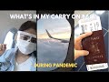 WHAT'S IN MY CARRY ON TRAVEL BAG? *DURING PANDEMIC + TIPS