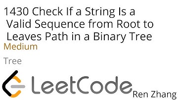 Leetcode 1430 Check If a String Is a Valid Sequence from Root to Leaves Path in a Binary Tree