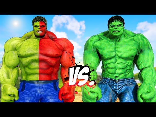 RED-GREEN HULK VS THE INCREDIBLE HULK - SUPER EPIC BATTLE MOVIE class=