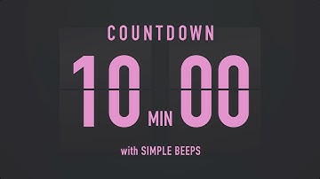 10 Minute Countdown Timer ⏳ Flip Clock with Simple Beeps 💕🖤