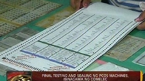 24 Oras: Final testing and sealing ng   PCOS Machines, isinagawa ng Comelec