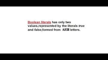 Boolean and character literals .
