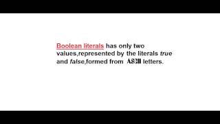 Boolean and character literals .
