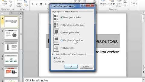 PowerPoint 2010 Send Notes, Handouts, or an Outline to Microsoft Word