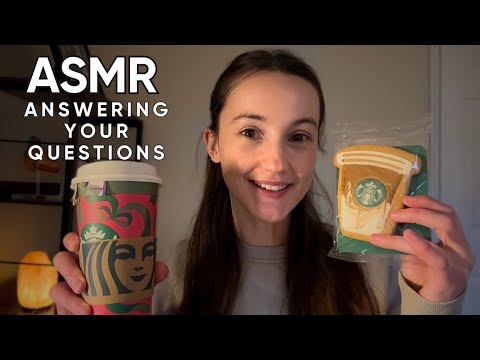 ASMR Answering YOUR Questions while drinking Starbucks