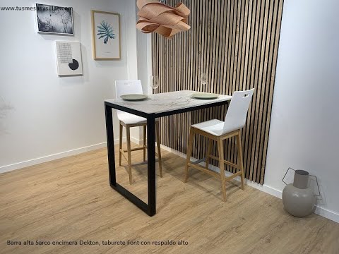 Mesa alta barra de cocina a pared Sarco para taburetes altos