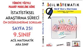9.Sınıf Soru Bankası 6.Tema Sayfa 251