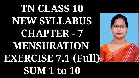 10th Maths Ch-7 Mensuration | Ex-7.1 (1 to 10 sums) | Samacheer One plus One channel
