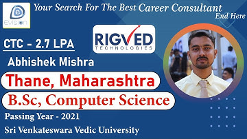 Congrats, Abhishek | Selected in Rigved Technologies Pvt Ltd | 2.7 LPA | B.Sc., Passing 2021 | Thane