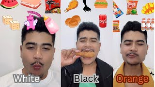 COLORS FOOD MUKBANG 🔥[white,Black,Orange]