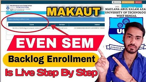 🤩 Finally MAKAUT EVEN SEM Backlog Enrollment Form is Live | Apply Now Step By Step Guide | #makaut