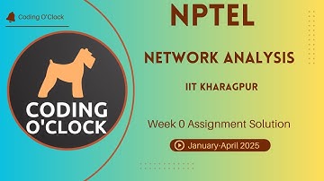 NPTEL Network Analysis Week 0 Assignment Solution January - April 2025 | IIT Kharagpur