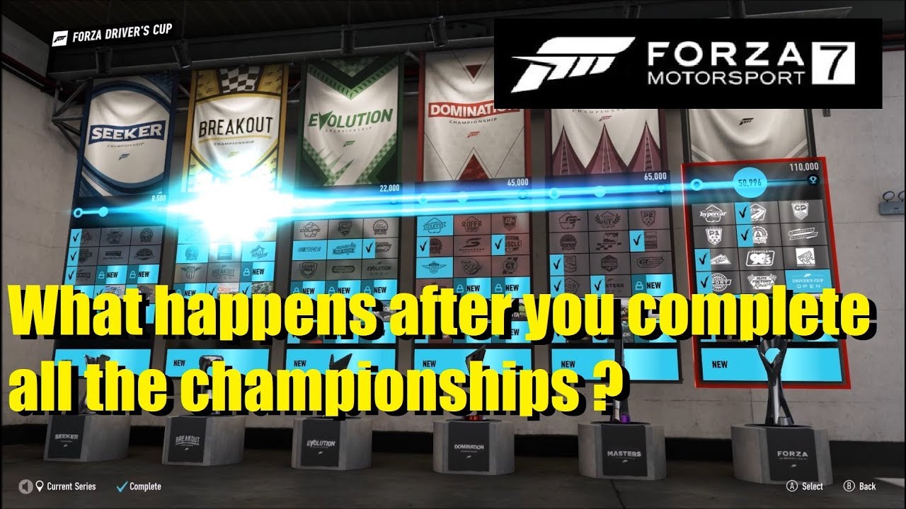 What happens after you complete all the championships ? Forza 7