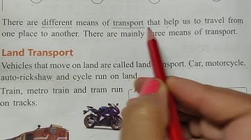 Class 1, Subject EVS, Chapter 4 Means of Transport, Lecture 1