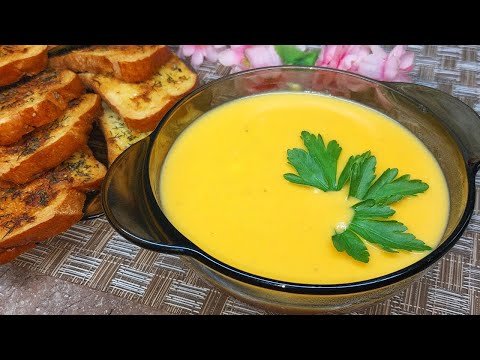 Вся Семья ОБОЖАЕТ ЭТОТ СУП! Вкусный ТЫКВЕННЫЙ Суп с Чесночными ГРЕНКАМИ. Суп-пюре из Тыквы