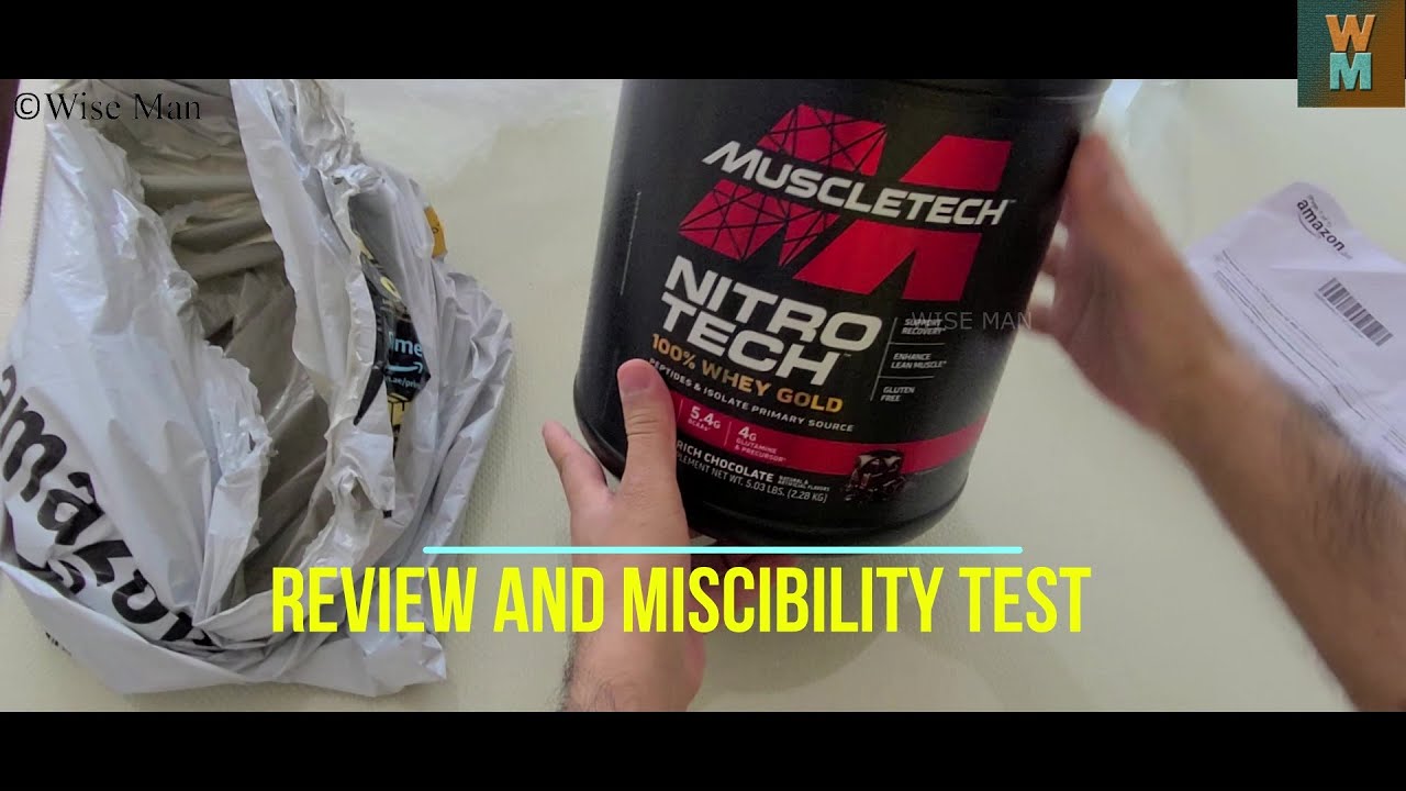 Muscletech Nitro Tech 100% Whey Protein Review And Miscibility Test -  Youtube
