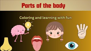 Color and learn names of the parts of the body | Names of the parts of the body for kids in English