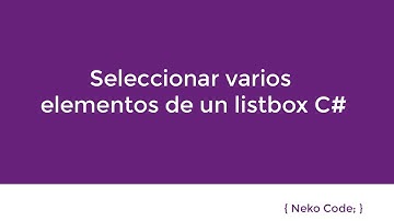 Seleccionar varios elementos de un listbox C#