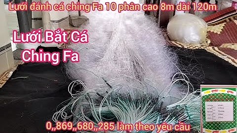 Lưới đánh bắt cá 3 màn sợi cước ching Fa 10 phân Cao 8 mét dài 120 mét sợi 20 mắt ngang làm