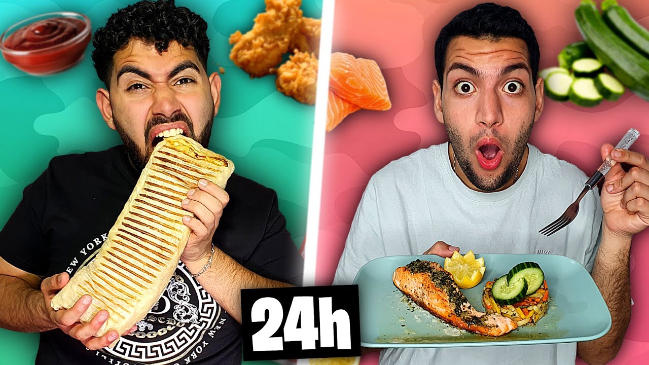 ON MANGE GRAS Vs SAIN PENDANT 24H ! 🌮🥗