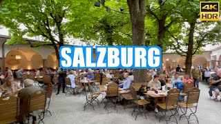 Salzburg Austria 🇦🇹  Evening walk🌛 4K HDR