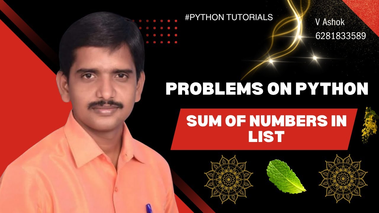 🐍 Python Program to Find the Sum of Numbers in a List | Beginner ...