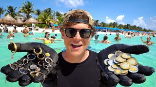 MEXICO'S BUSIEST BEACH! I Found 16 Rings, Earrings, Chains \u0026 MORE with my Metal Detector!