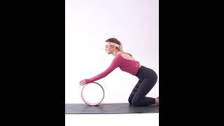 Wooden Yoga Wheel With Buddha Lotus Cork Pilates Circles For Stretching Back Bend Training