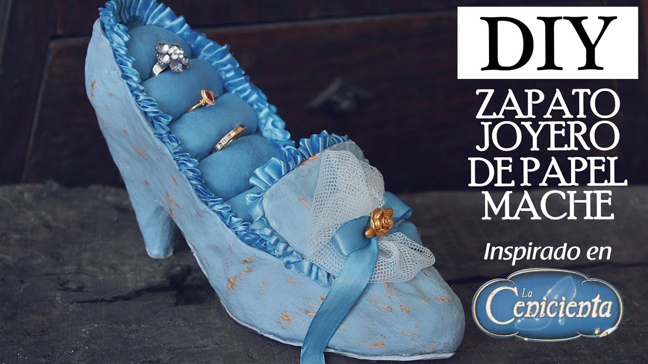 DIY: JEWELERY SHOE with paper inspired in Cinderella's shoe - YouTube