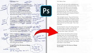 How to remove hand written text in Adobe Photoshop | annotation removing from image or document pdf screenshot 1