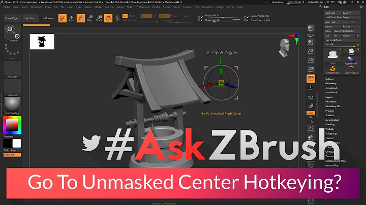 #AskZBrush: “How can I create a hotkey for Go To Unmasked Center when using the Gizmo3D?”