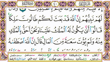 القرآن الكريم مقسم صفحات الشيخ حاتم فريد سورة البقرة صفحة 40 مكتوبة مصحف التجويد الملون 720p